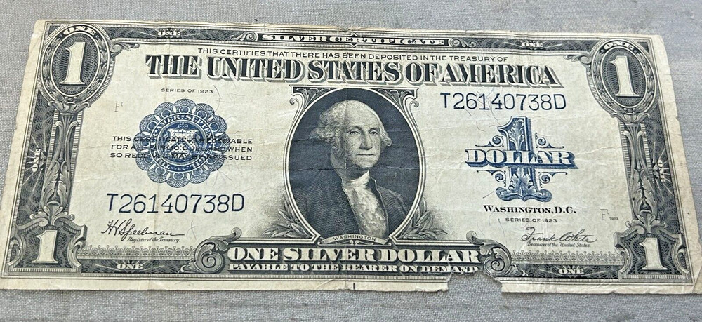 1923 $1 Silver Certificate Large Note Blue Seal