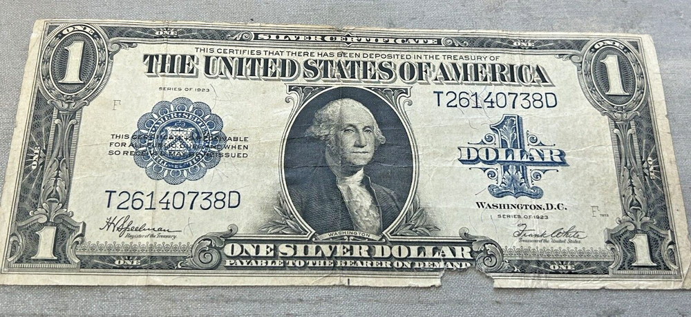 1923 $1 Silver Certificate Large Note Blue Seal