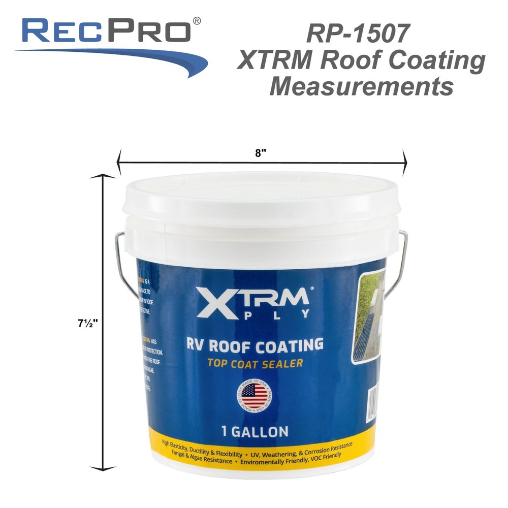 RV Rubber Roof Coating 1 Gallon Pail Universal Rubber Roofing Up to 200Sqft
