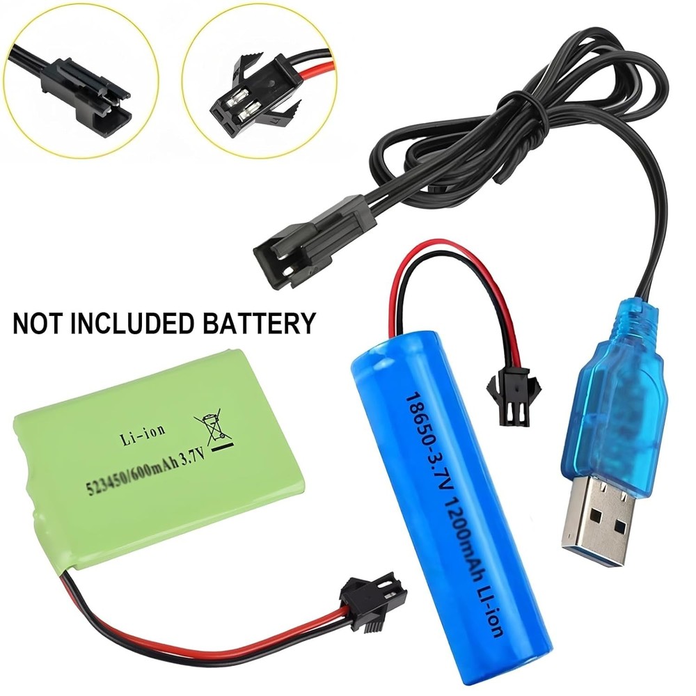 Dual 3.7V Lipo USB Charger Cable - Light, Compact & Compatible with RC Models