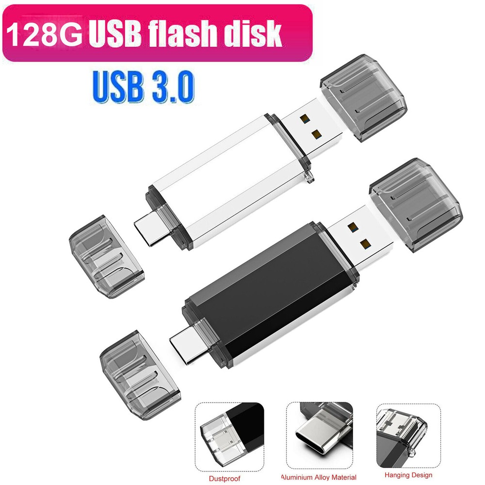 128GB Dual Type-C OTG Flash Drive USB Memory Stick U Disk for Android phone PC