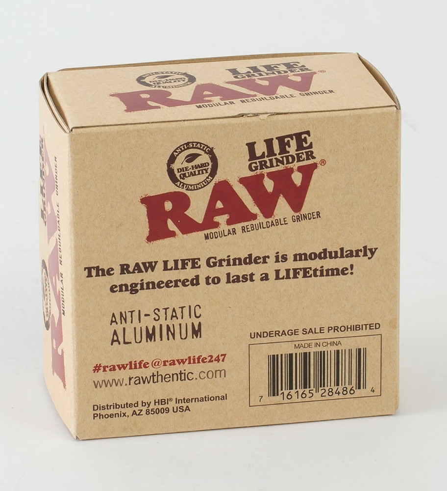 RAW Life 4-Piece Herb Grinder Version 3 V3 - Black