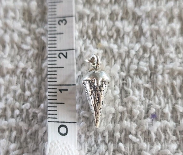 925 Sterling Silver Ice Cream Cone Charm
