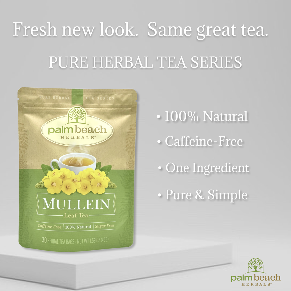 Mullein Leaf Tea by Palm Beach Herbals | 30ct, Caffeine-Free