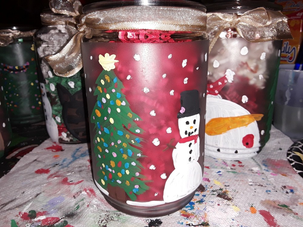 Hand Painted Glass Jars