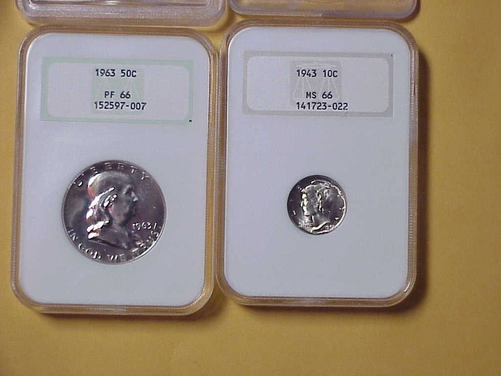 4 coins assorted pcgs and ngc 90% silver