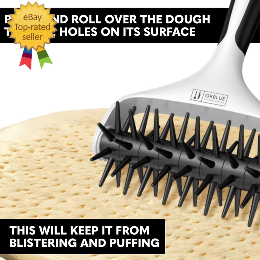 Pizza Dough Docker Pastry Roller with Spikes, Pizza Docking Tool for Home & Comm