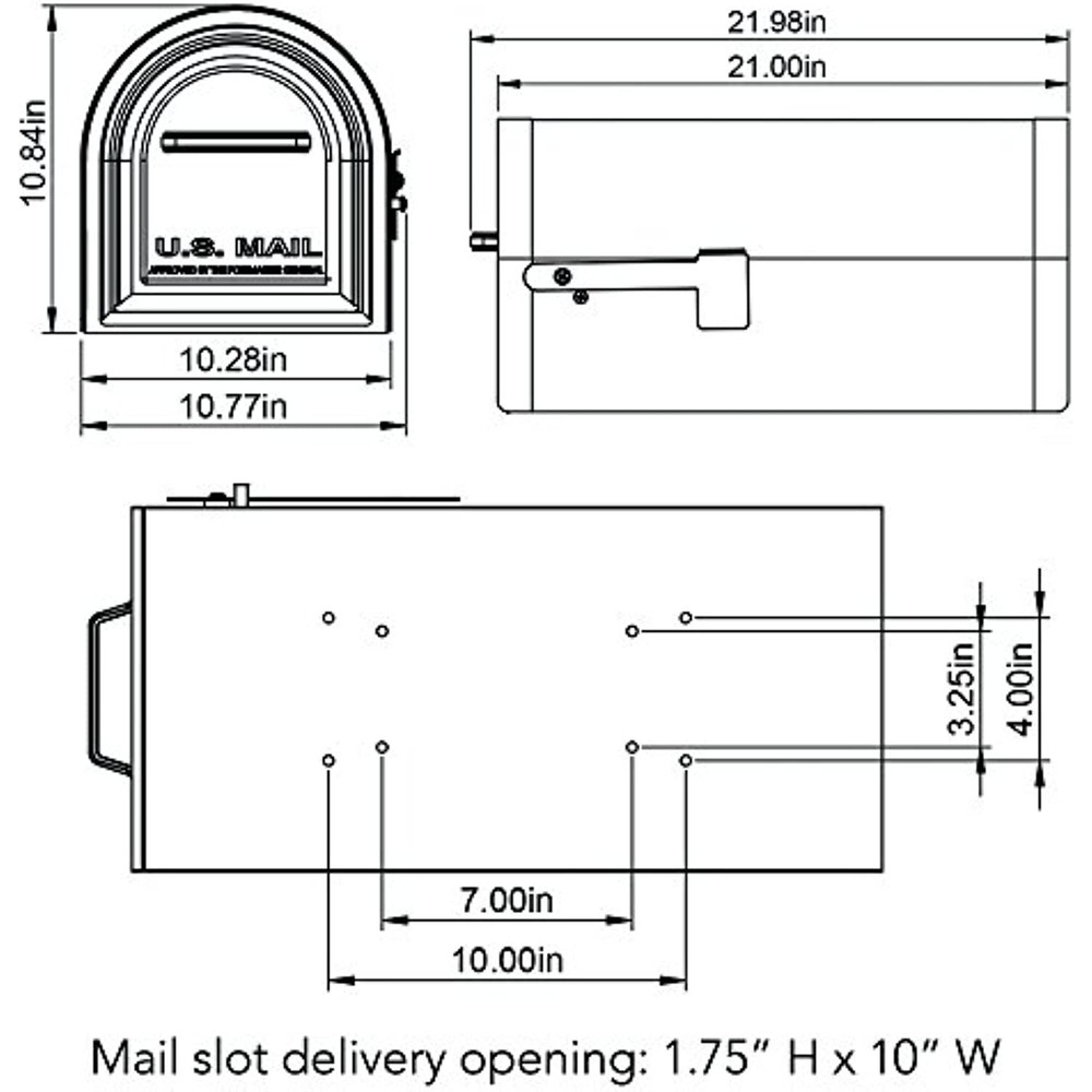 Gibraltar Mailboxes Reliant Large Capacity Galvanized Steel, Post-Mount Mailbox,