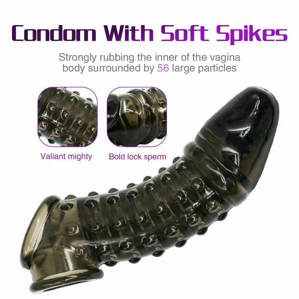 Silicone Penis 1 3/4" Extender Sleeve Sheath Girth Enhancer 2 Sided Particle Dot