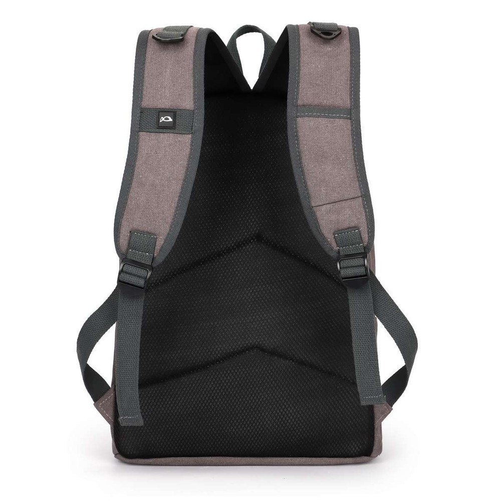 Canvas Laptop Backpack, Waterproof School Backpack With USB Charging College