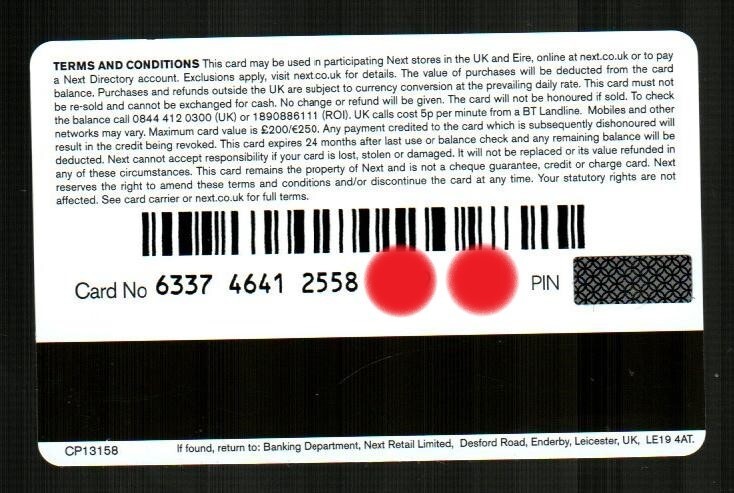 NEXT Union Jack ( 2012 ) Lenticular Gift Card ( $0 )