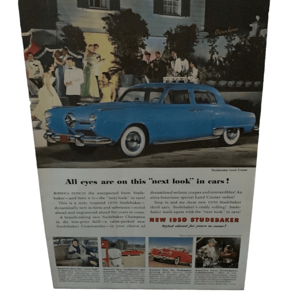 Vintage 1949 Studebaker Land Cruiser Blue Ad Advertisement