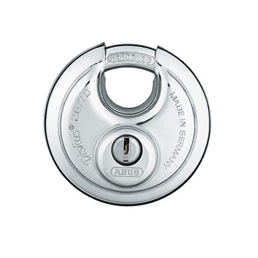 26/70 Diskus Solid Body Storage Padlock with 2 Keys for Storage, Keyed Alike