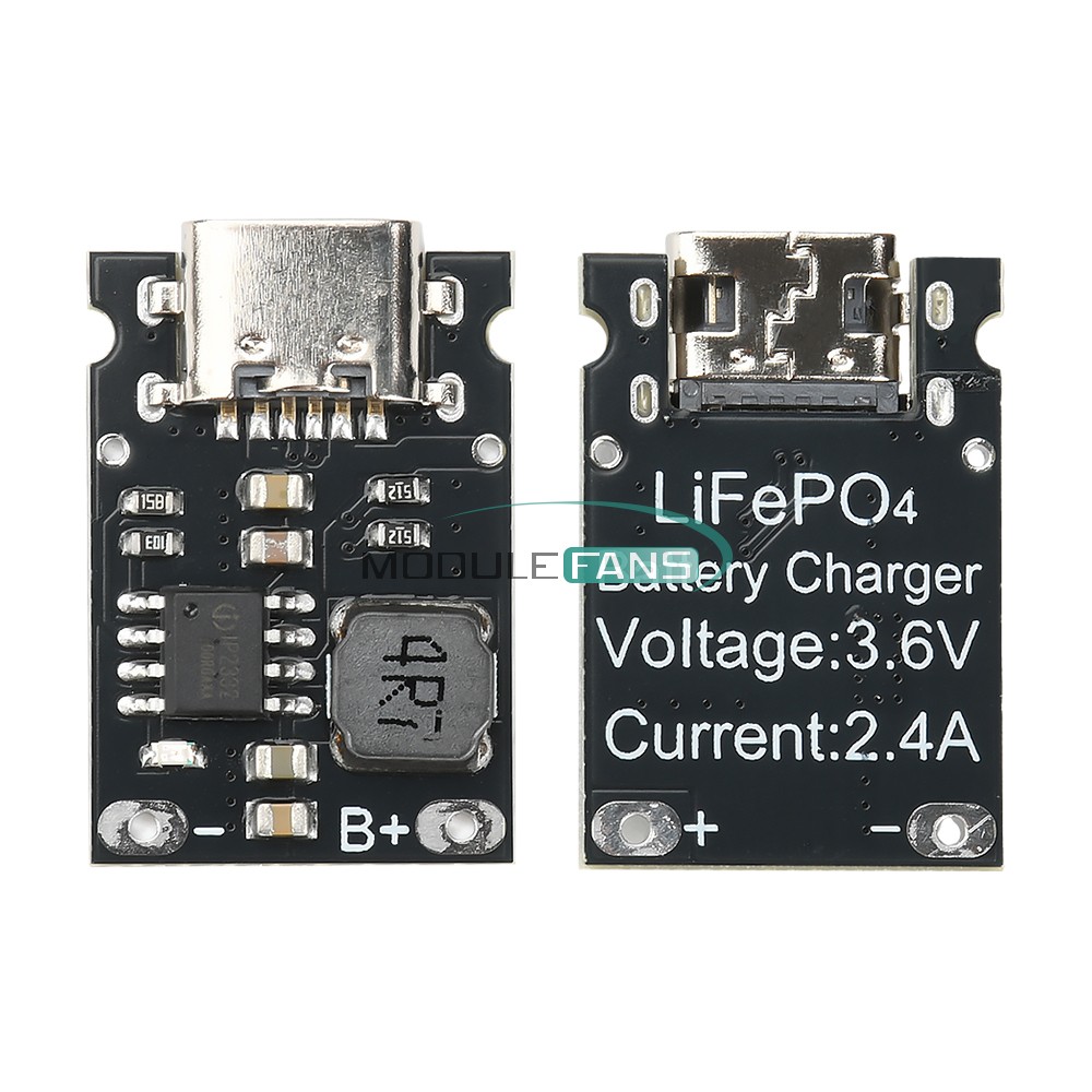 10PCS 1S 3.2V/3.6V 2.4A Lithium Phosphate Battery Charger Module Charging Board