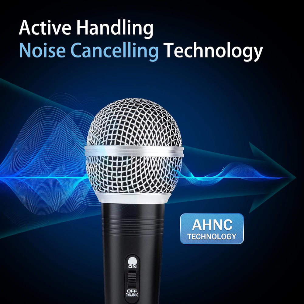 Dynamic Karaoke Microphone for Singing, Metal Handheld Wired Microphone, 13Ft Ca