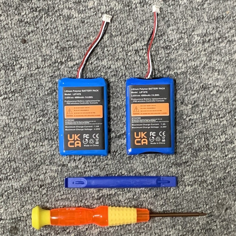 2 PACK 4000mAh Battery Replacement for Sony Playstation 5 Dualsense Controller