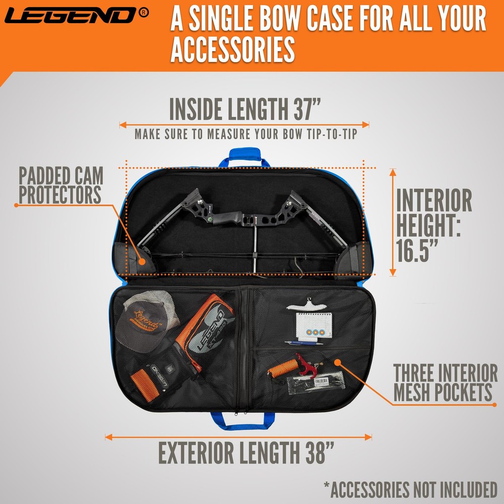 Legend Alpha Compound Bow Case - Fits MTM Ultra Compact Arrow Cases - Archery...