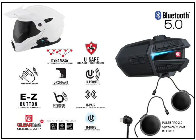 U-Clear Motion Infinity Helmet Communicator - Single Unit Motorcycle 180510