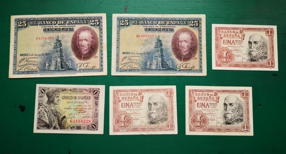 Spain Pesetas Note x6 Banknotes #893