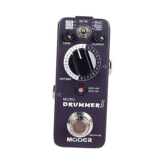 Guitar Drummer Pedal Drum Machine Effect with FILL Function, Micro Drummer II