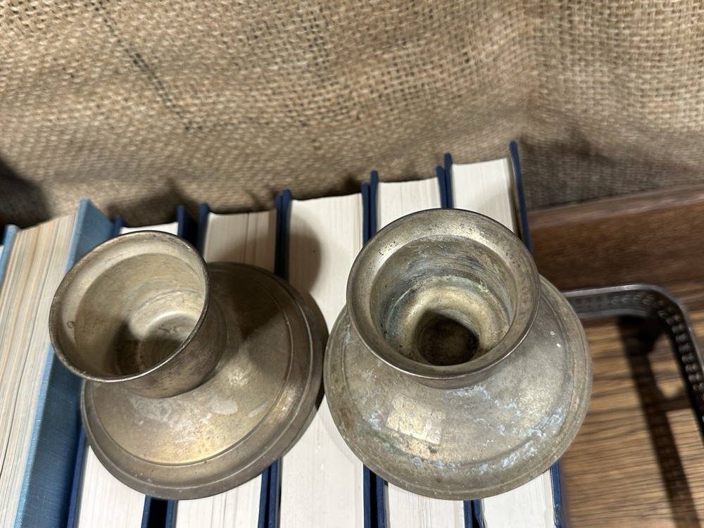 2 Vintage Leonard Silverplate candlestick holders