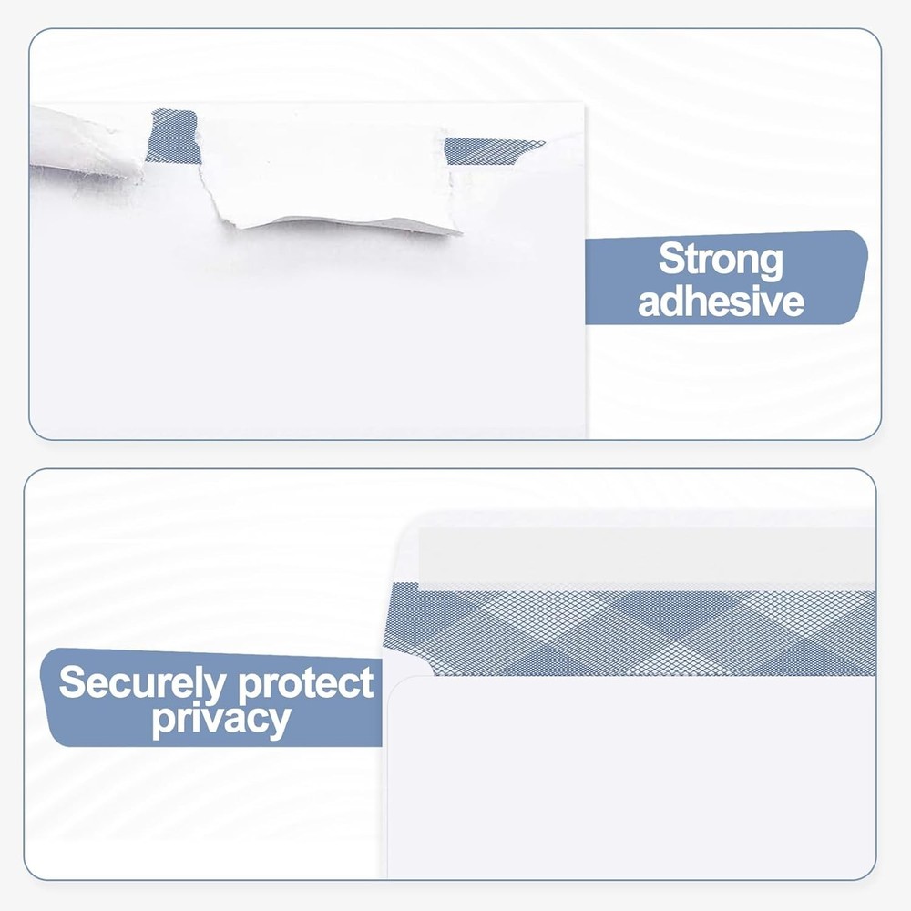 Secure and Private NO.9 Double Window Envelopes - 750 Self-Seal for Easy Mailing