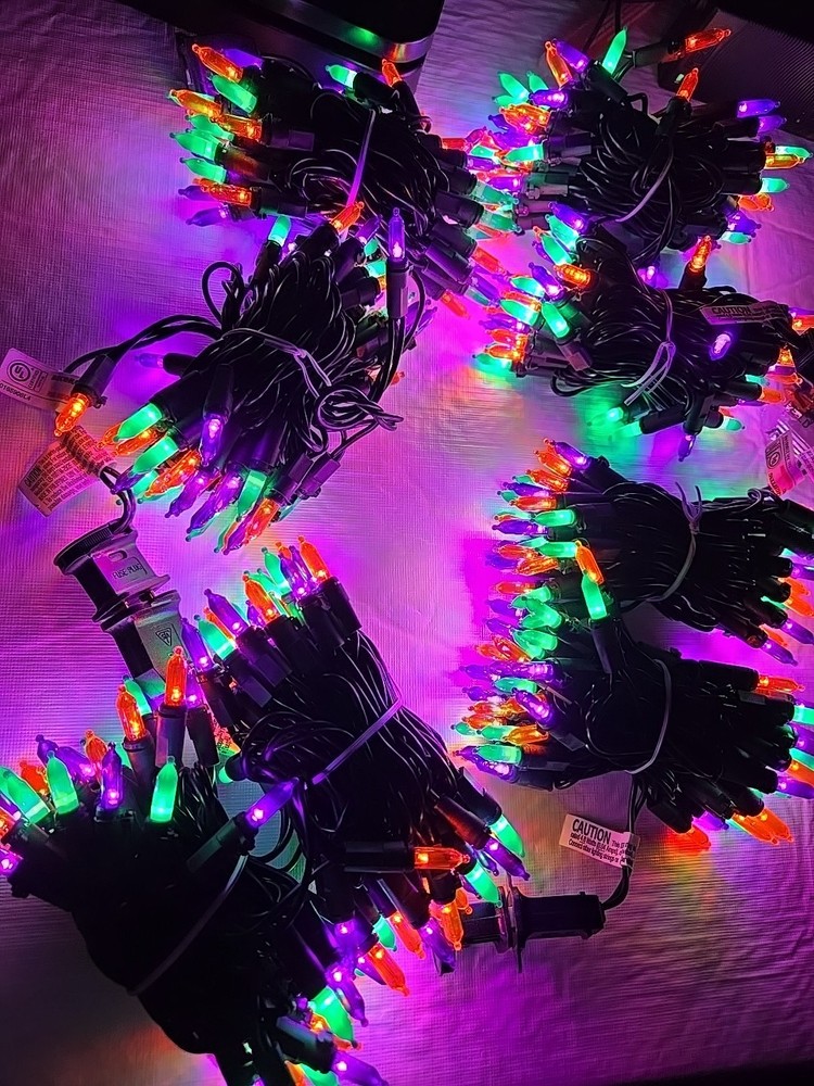 4 Pack- Hyde and Eek! 100 LED Multicolor Mini string Lights Halloween decor