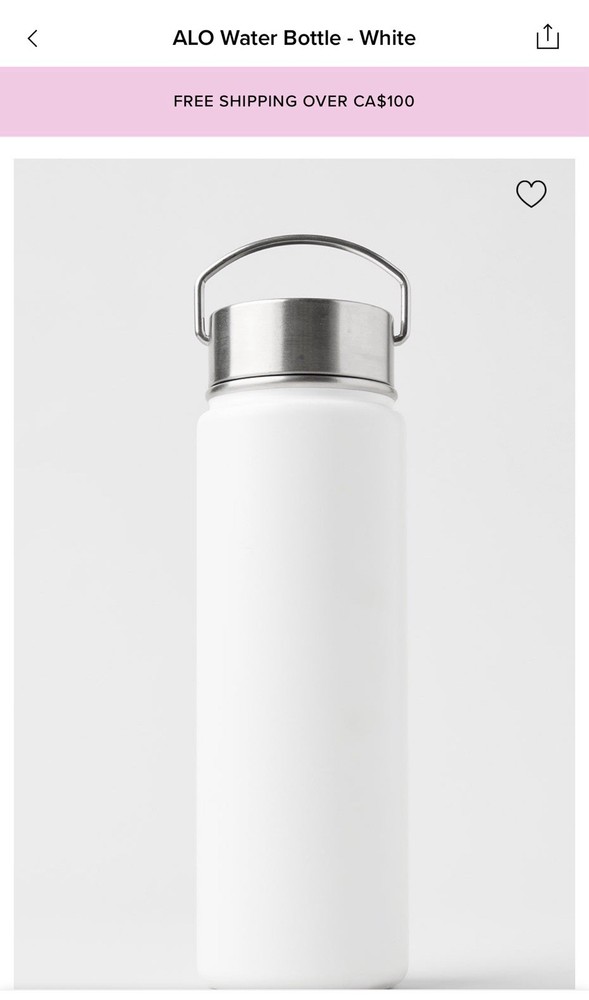Alo White Water Bottle NWT