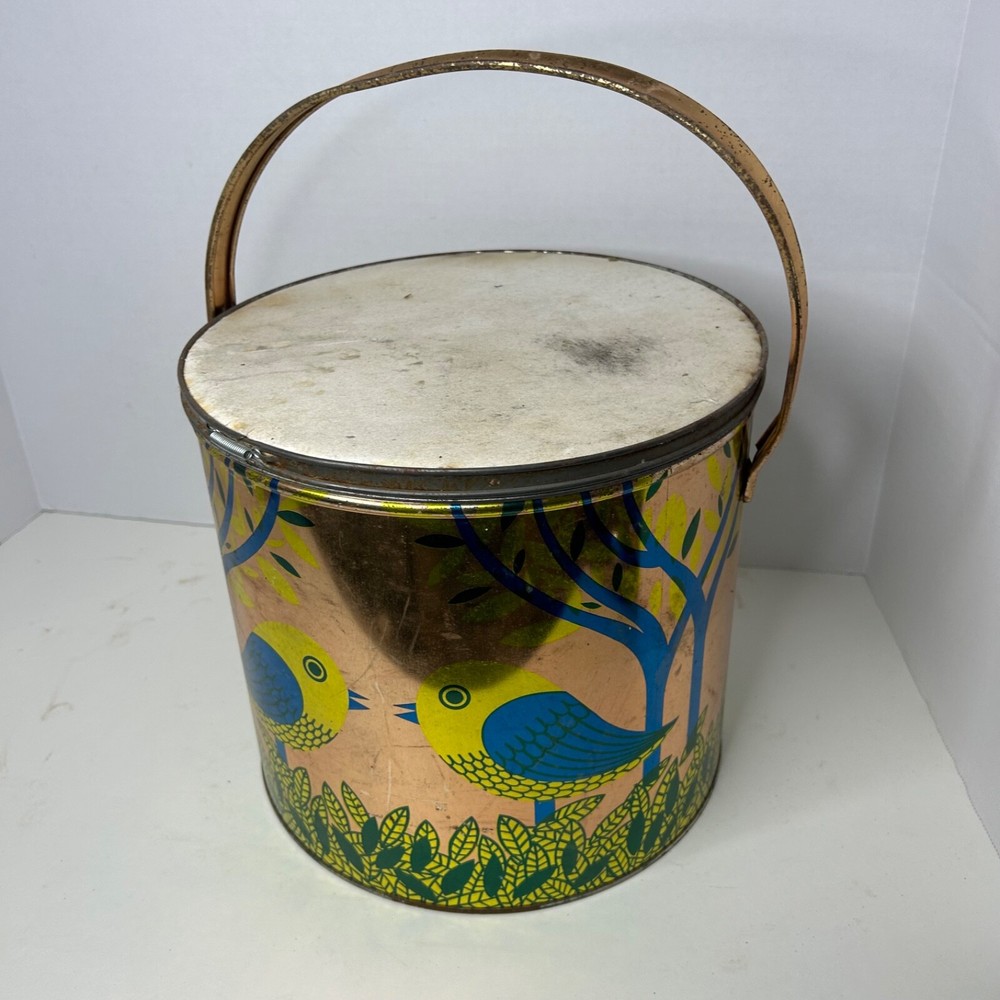 Multi Tool Spinning Carousel Storage in Decorative Container w/ Handle & Lid