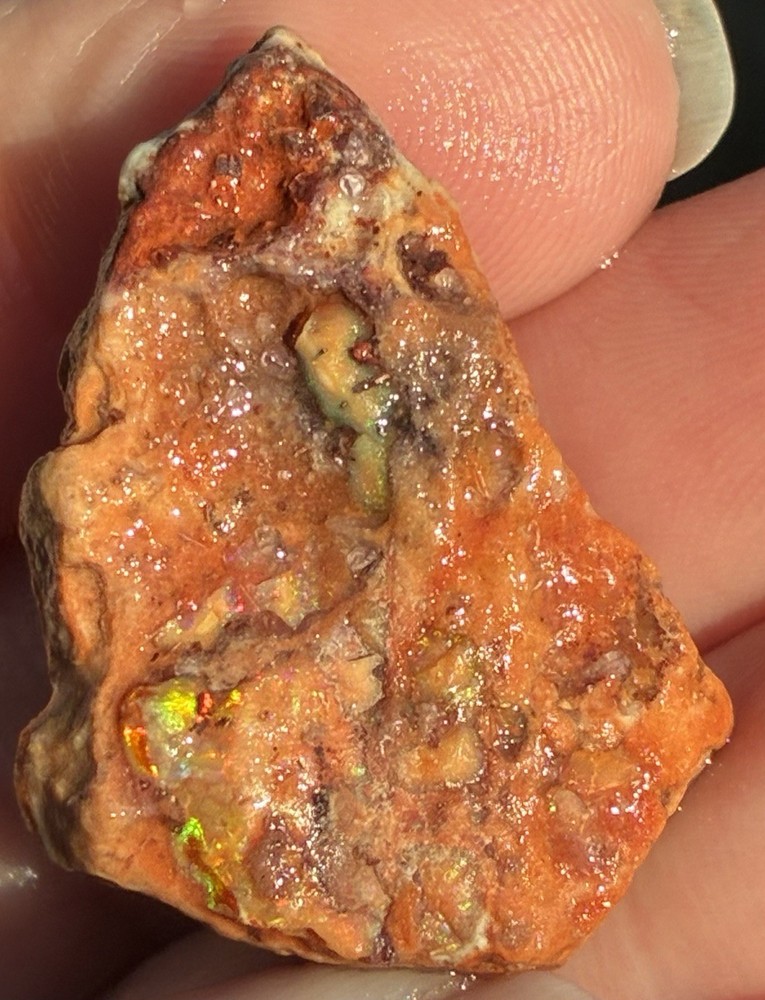 39ct Mexican Fire Opal Rough Matrix Specimen Loose Gemstone J