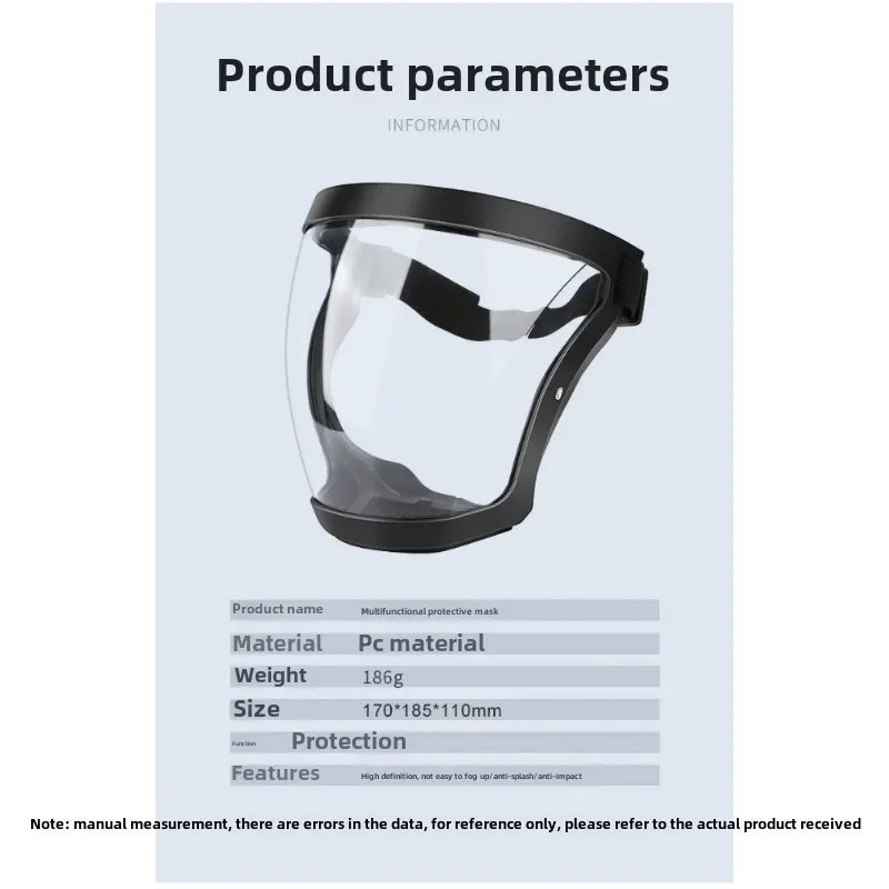Full Face Shield Safety Visor Protective Mask Clear Anti Splash Adjustable