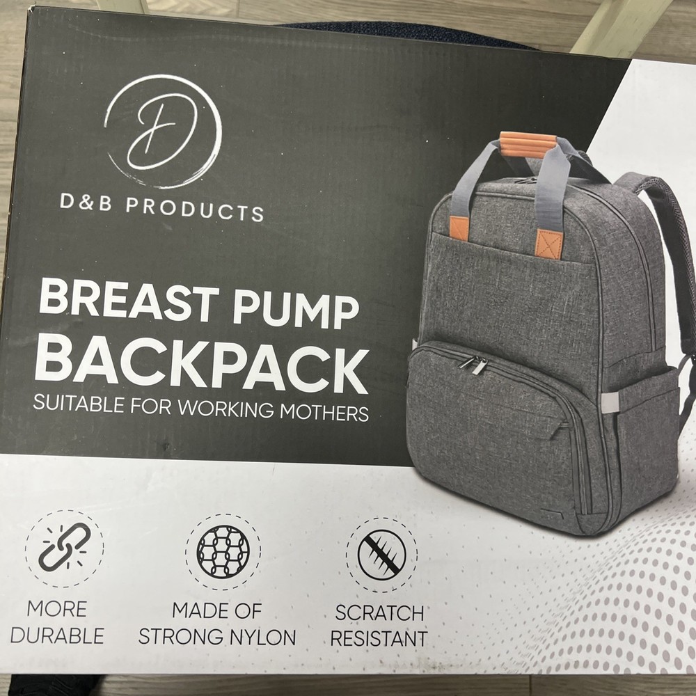 New Breast Pump Backpack 2 Side Pockets Straps Back Support Multifunctional