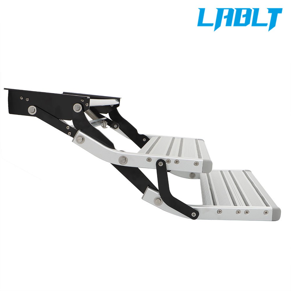 LABLT Manual Pull Out Retractable Two Step RV Camper Platform Steps Stair