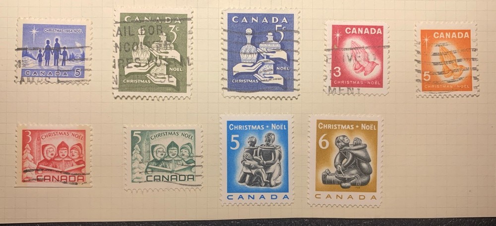Canada Christmas Stamps Mint And Used