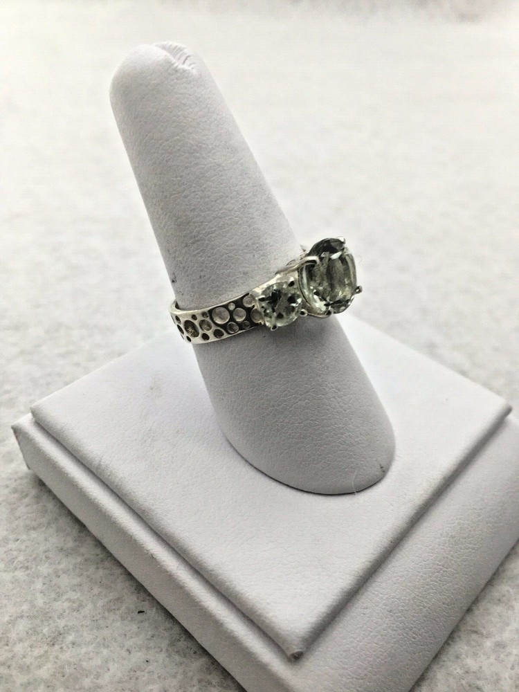 Sterling Silver Green Amethyst ring size 9