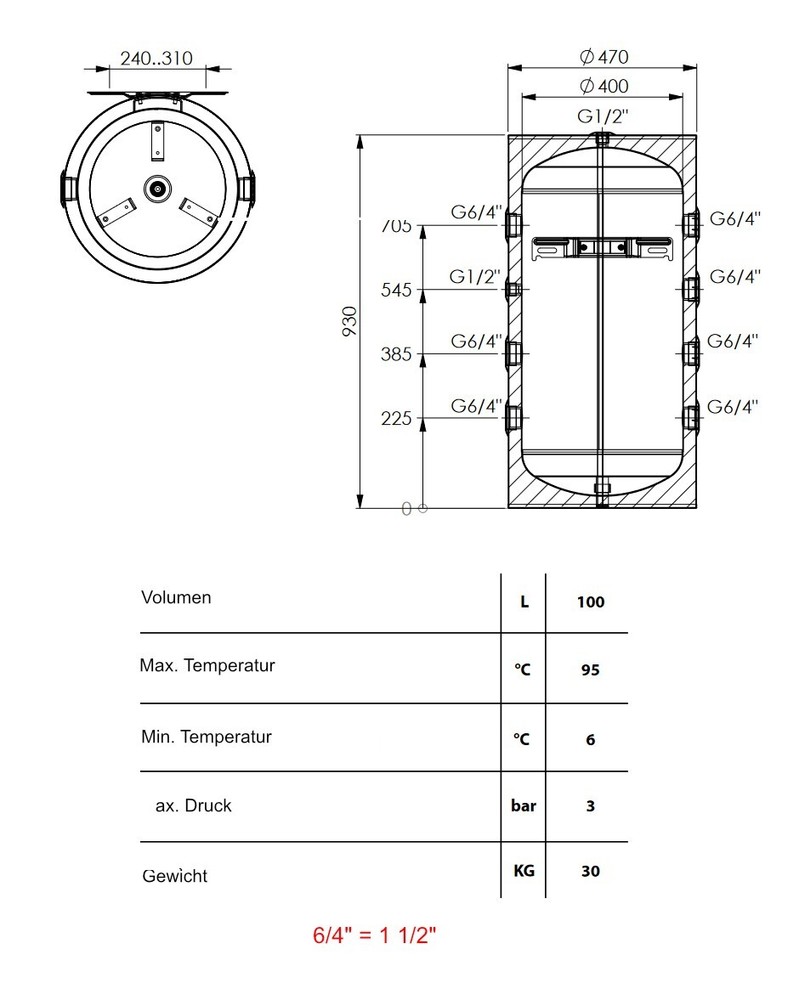 Heat Pump Buffer Tank 100 Liters Initial Storage Mini Buffer