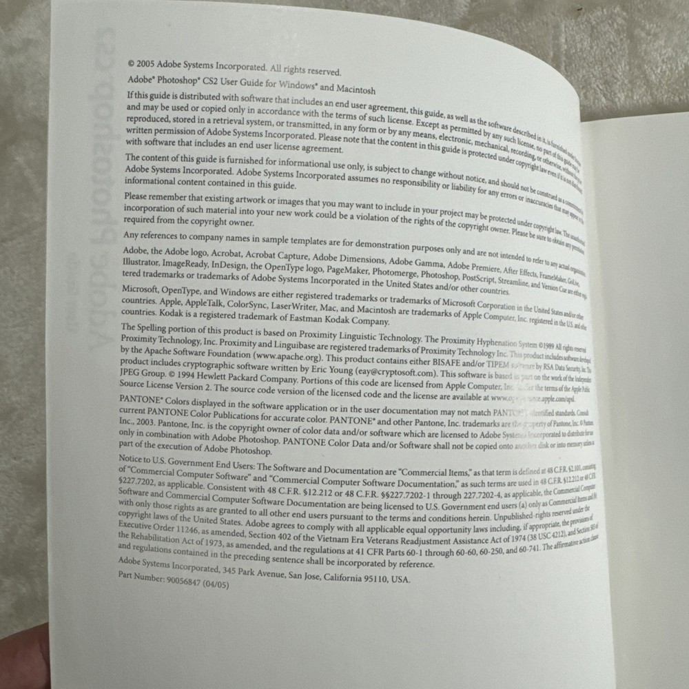 Adobe Photoshop CS2 User Guide Owners Instruction Manual - BOOK ONLY