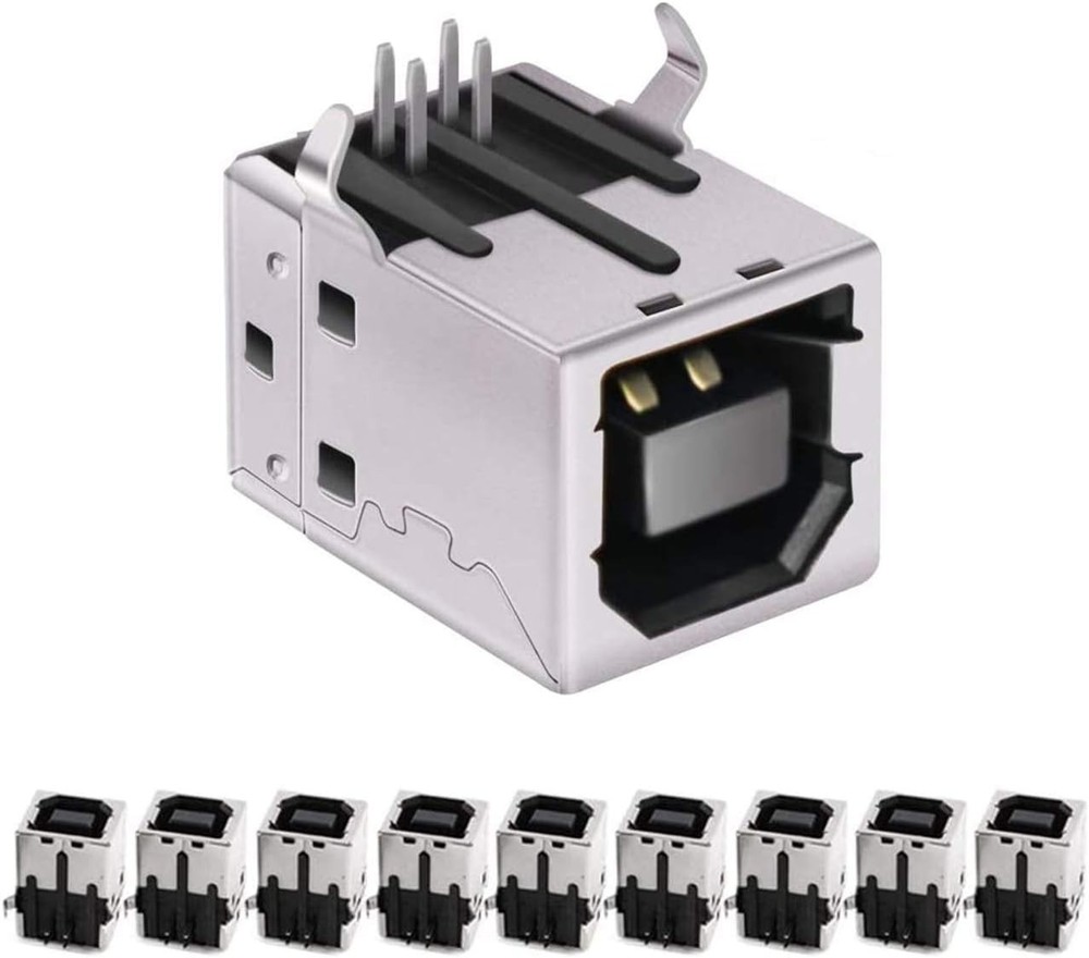 USB Female Type-B Port 4-Pin Right Angle PCB DIP Jack Socket 10 Pack by MXRS