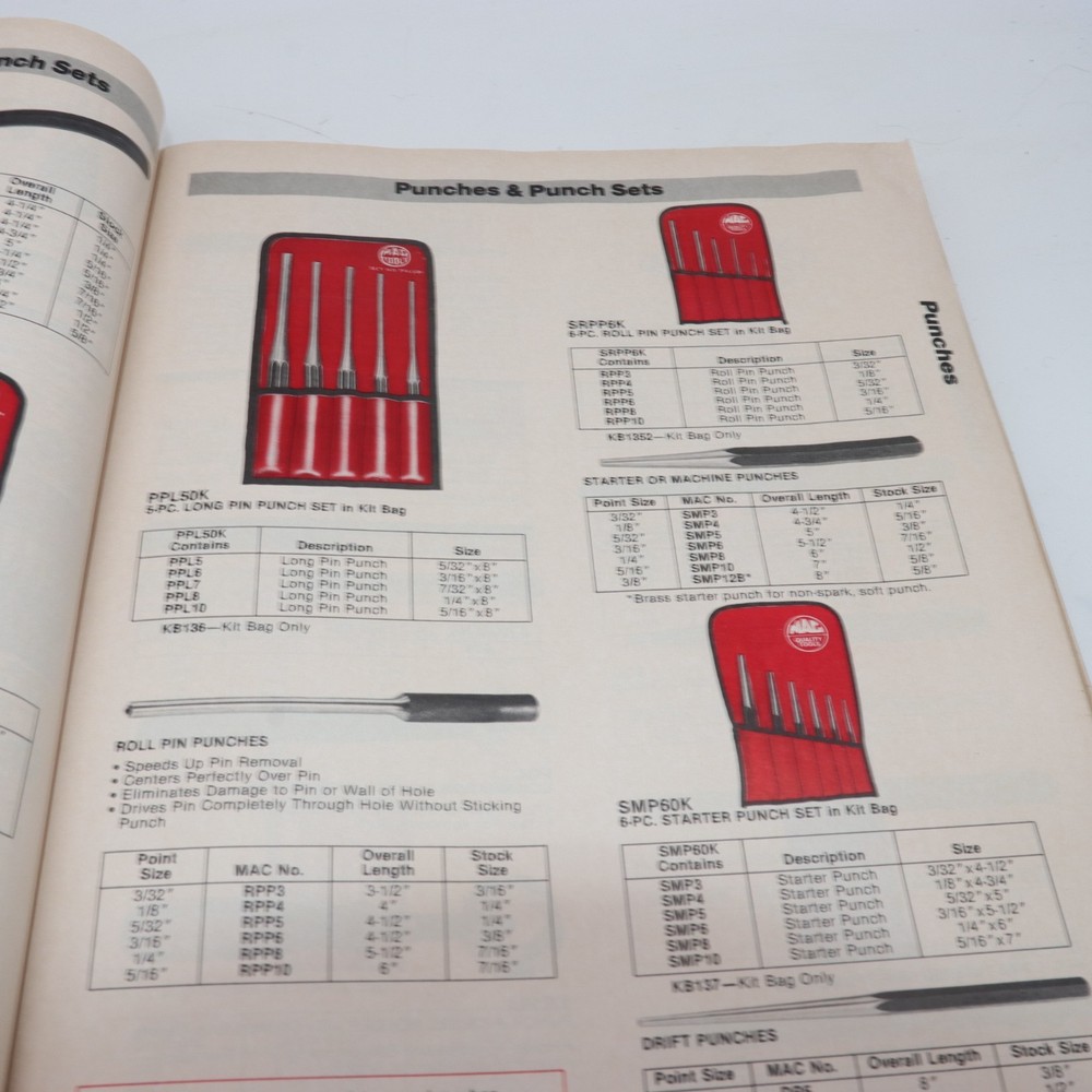 MAC Tools 1986 Product Catalog MT86CAT with Tool Name Index