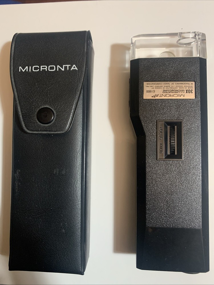 Micronta 30X Lighted Pocket Microscope with Case Tested Working Vintage