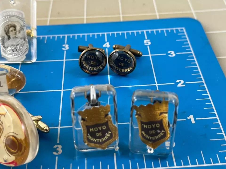 4 Hand Made Cigar Cufflinks & Tie Clip