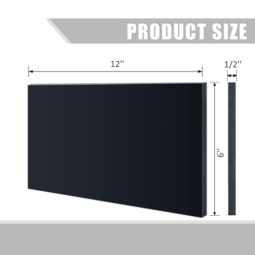 2 Pack Black Abs Plastic Sheet 12" x 6", 1/4" Thick Hdpe High Density