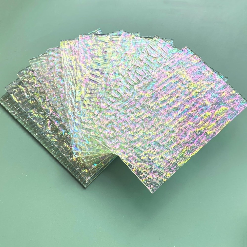 Clear Textured Stained Glass Sheets Variety Pack for Creative Projects