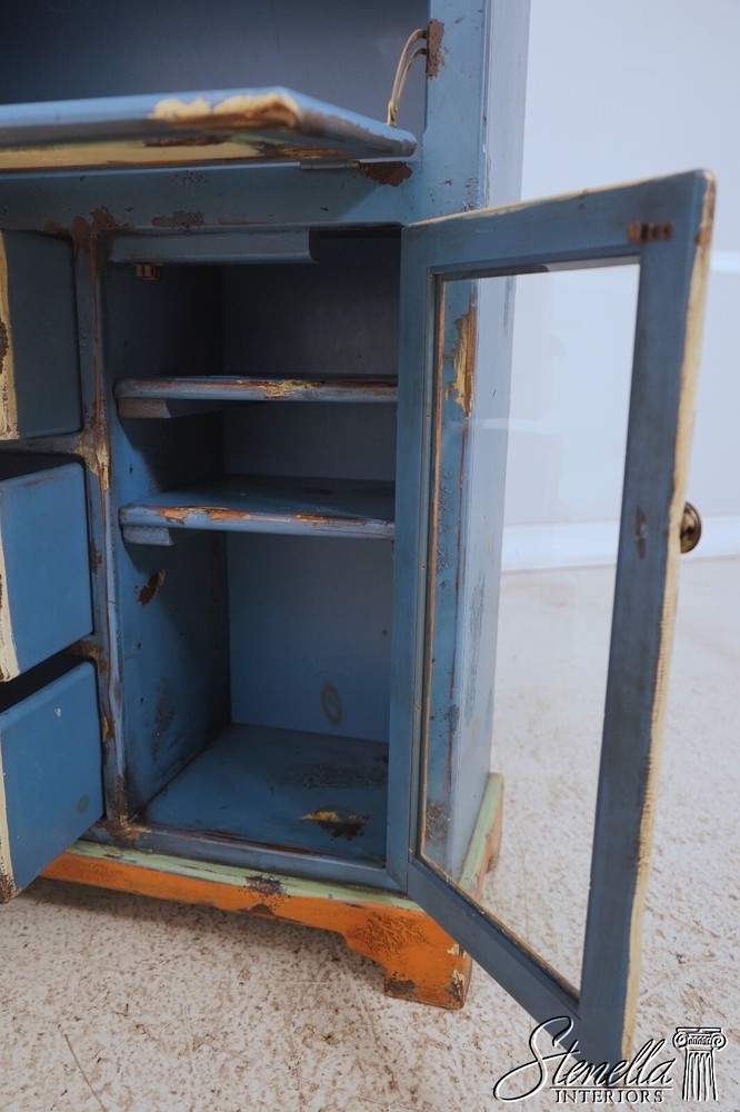 LF63660EC: Distressed Painted Finish Bookcase Desk Cabinet