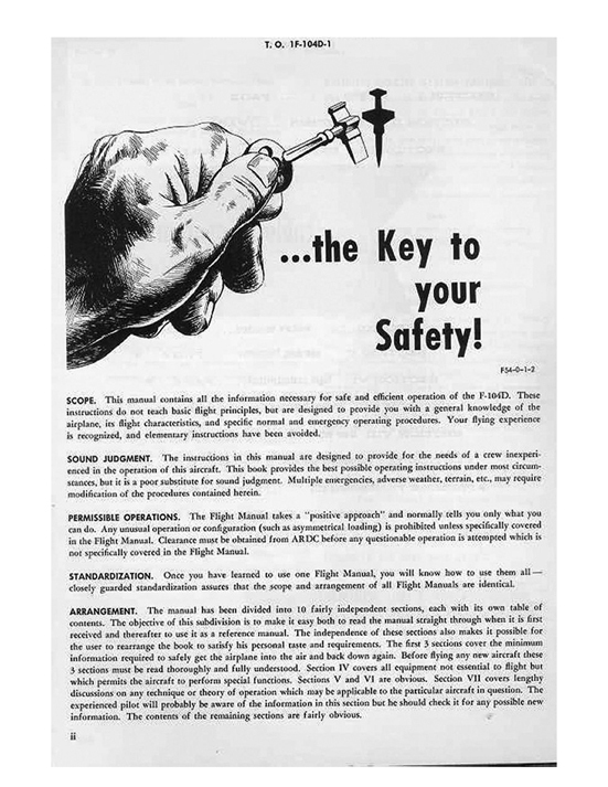 LOCKHEED F-104 Starfighter Pilot's FLIGHT OPERATING INSTRUCTIONS