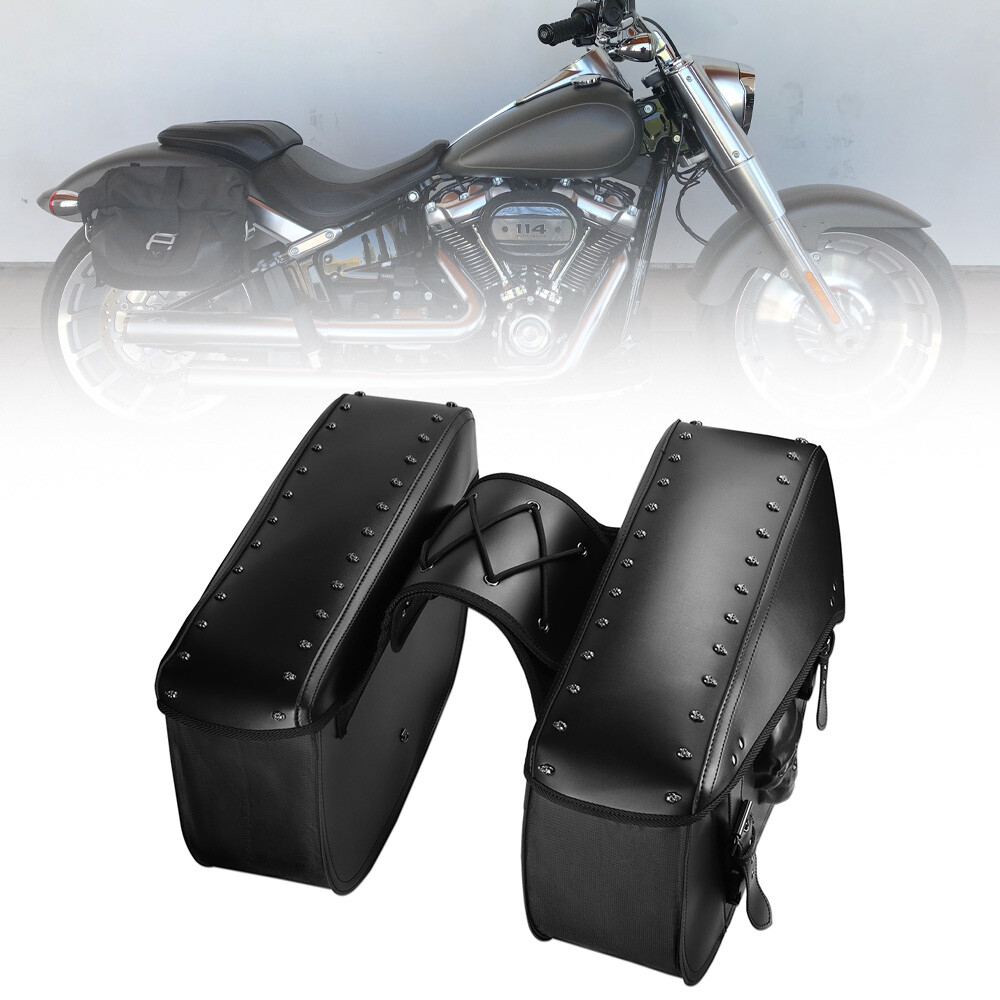Motorcycle Saddle bag Tool Side bag Storage Luggage 3D Skull