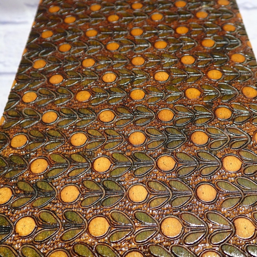 Cpt Ahab's Ltd Wood Keepsake Box Brown Leaf Pattern Rectangular Made In Poland