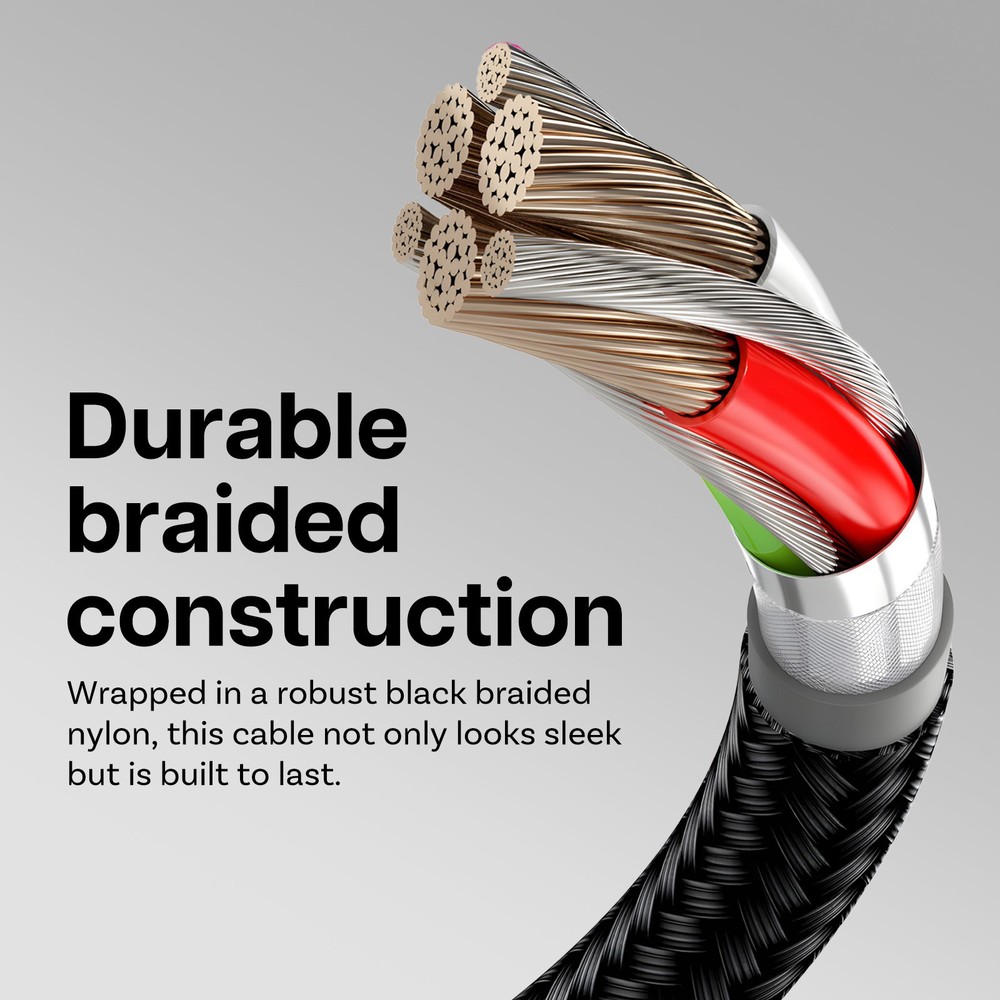 VR Link Cable USB to USB-C 90 Degree Type-C Nylon Braided Cable - 16ft