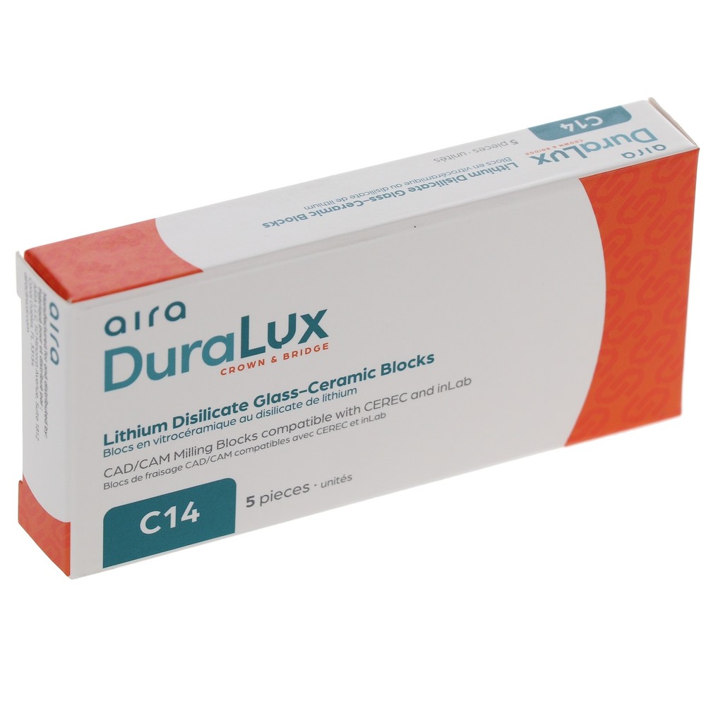 Aira 600137 DuraLux IPS e.max Type Blocks CAD inLab HT BL2 C14 5/Pk