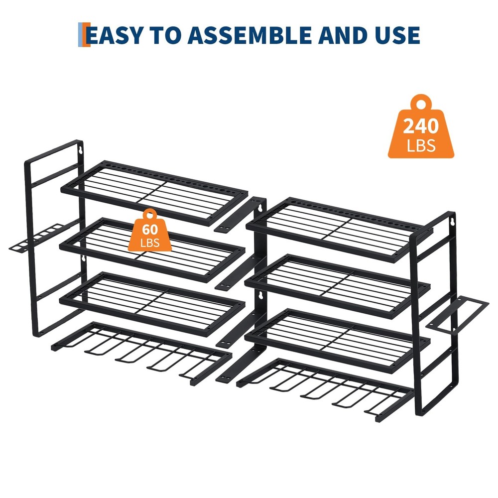 GRAVEE 4-Layer Power Tool Organizer Wall Mount, Heavy Duty Drill Storage